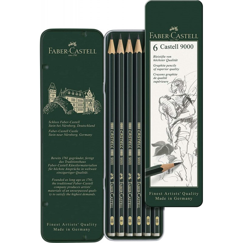 Faber castell 9000 Series drawing pencil set of 6
