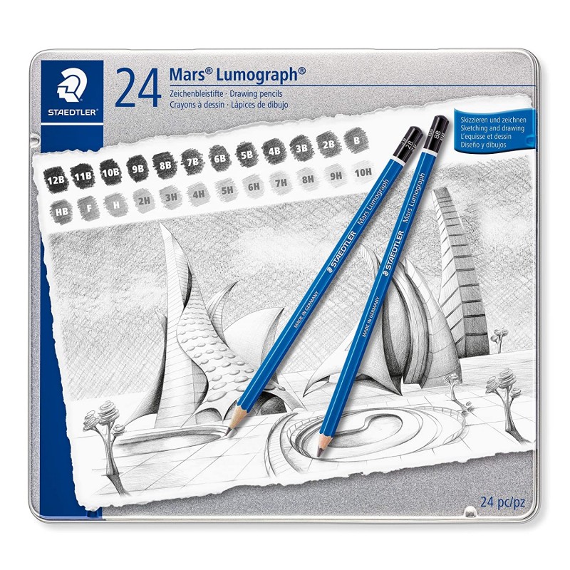 Stadetler Lumograph Graphite pencils set of 24 Assorted Grades