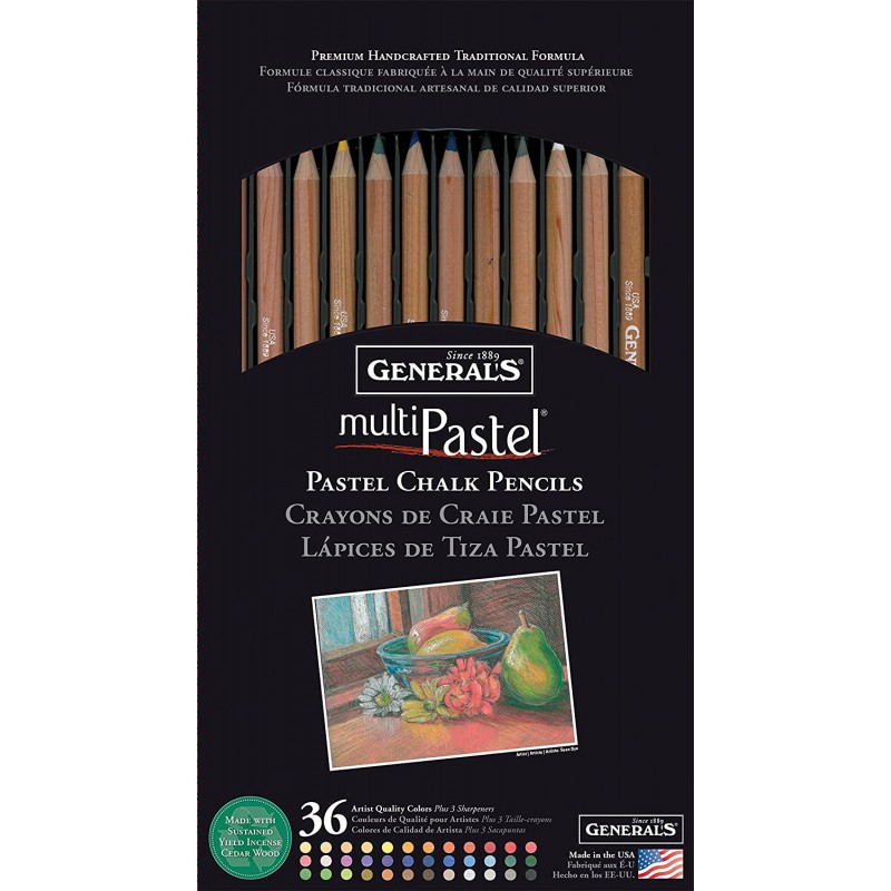 General Pencil Assorted Colors Multipastel (R) Chalk Pencils 36