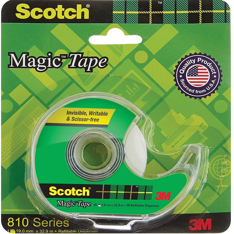 Scotch Magic Tape - The Original Matte-Finish Invisible Tape by 3M,(Set of 3 )