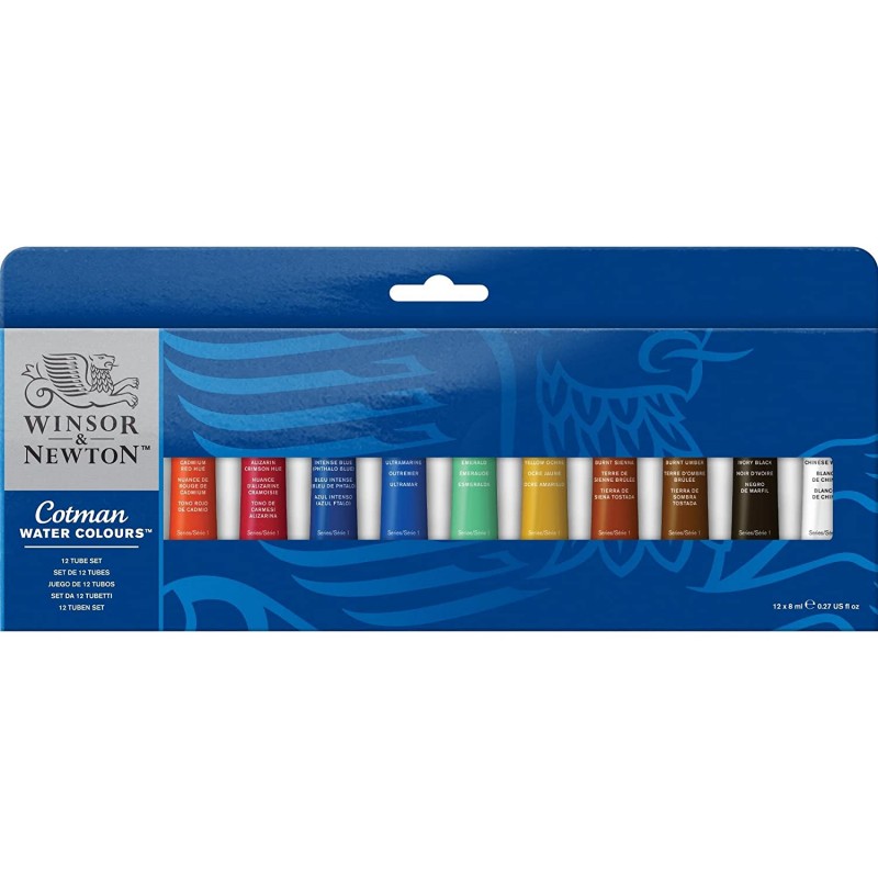 Winsor & Newton Cotman 8ml Water Colour Tube (Set of 12)