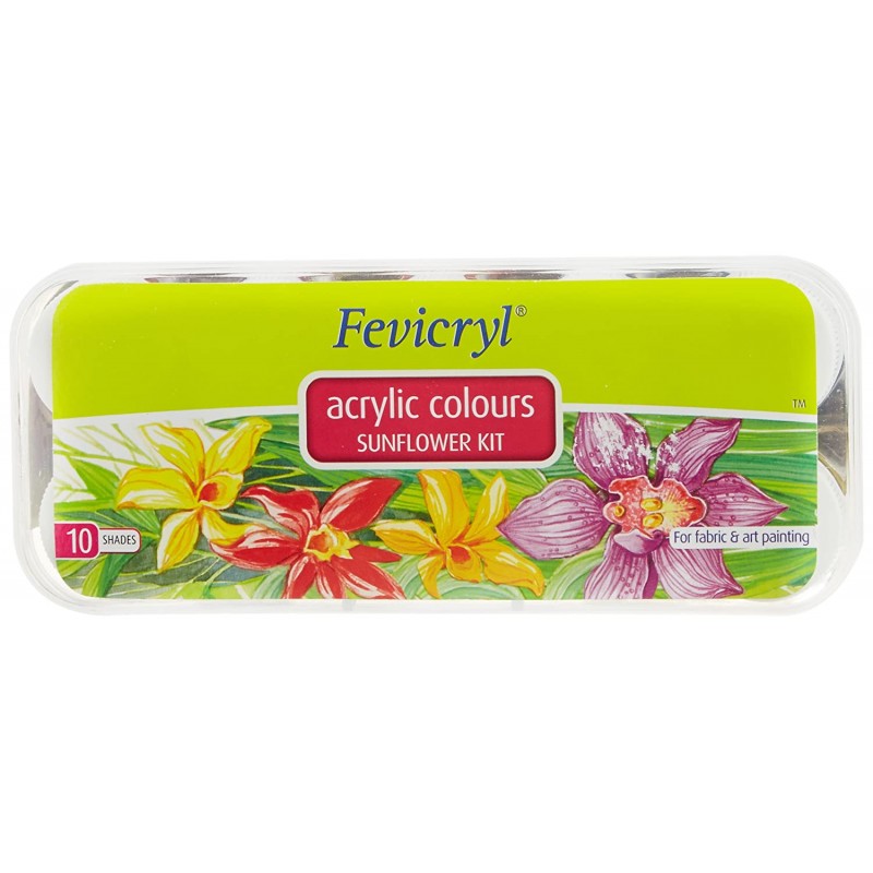 Pidilite Fevicryl High-Quality Acrylic Fabric Colors (Sunflower Kit, 10 x 15ml)