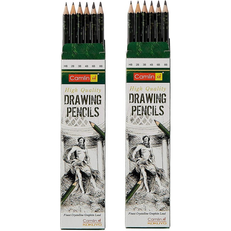 Camlin  Drawing Pencil - Pack of 6 | Set of 2 Pack