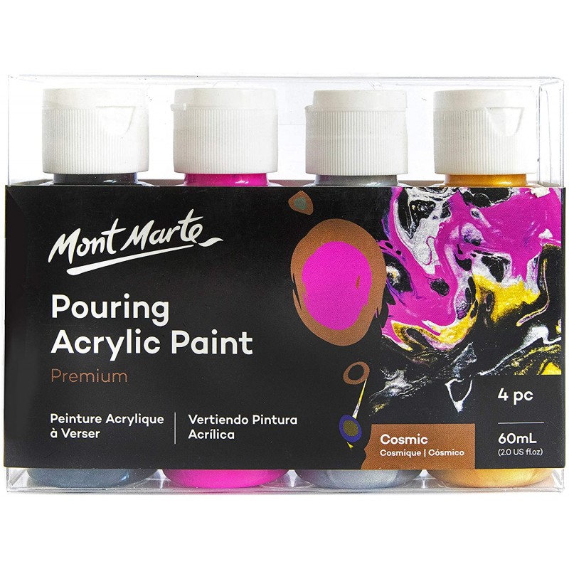 Mont Marte Pouring Acrylic Paint 4 pc Premium 60 ml Aurora