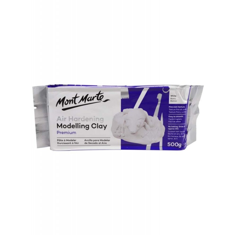 Mont Marte Premium Air Hardening Modelling Clay - White 500gms)