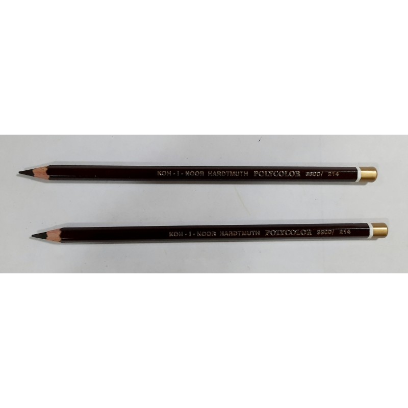 Koh-I-Noor Polycolor Artist's Coloured Pencils - Dark Earth Brown (214) - Pack of 2