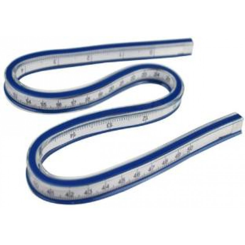 Mornsun Flexible Curve - 80 cm Ruler  (Set of 1, Blue)