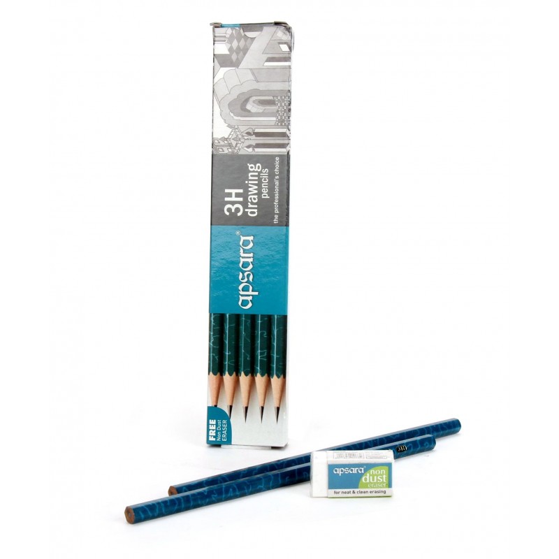 Apsara 3H Grade Graphite Pencils - Pack of 10