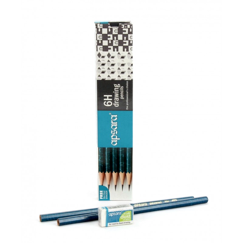 Apsara 6H Grade Graphite Pencils - Pack of 10