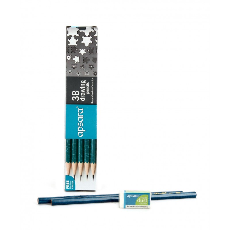 Apsara 3B Grade Graphite Pencils - Pack of 10