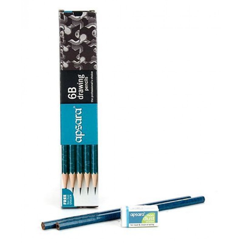 Apsara 6B Grade Graphite Pencils - Pack of 10