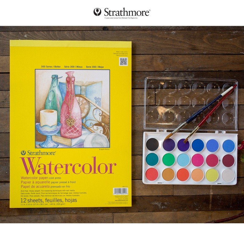 Strathmore 300 Series Watercolor, 9"x12", Cold Press, 12 Sheets per Class Pack