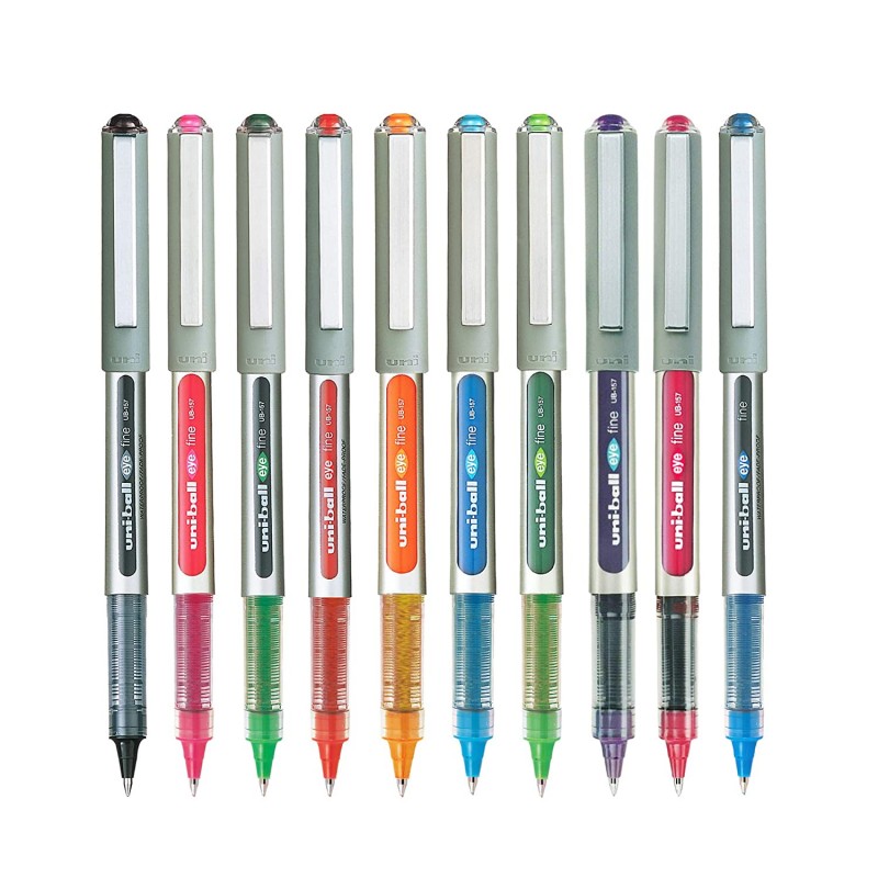uni-ball Eye UB157 Roller Pen (Assorted Color, Pack of 10)