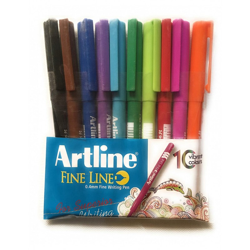 Artline Stic pen set of 10 assorted colours