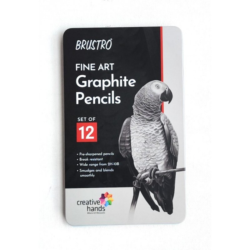 Brustro Graphite pencil set of 12 Tin packing