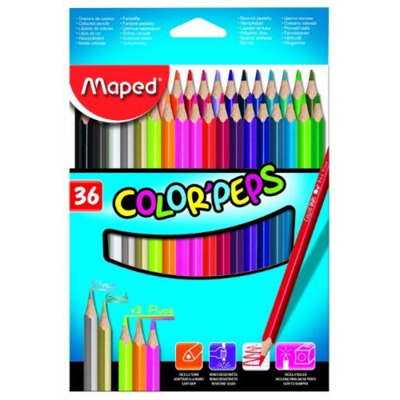 Maped Color'Peps Colored Pencils, Pack of 36 