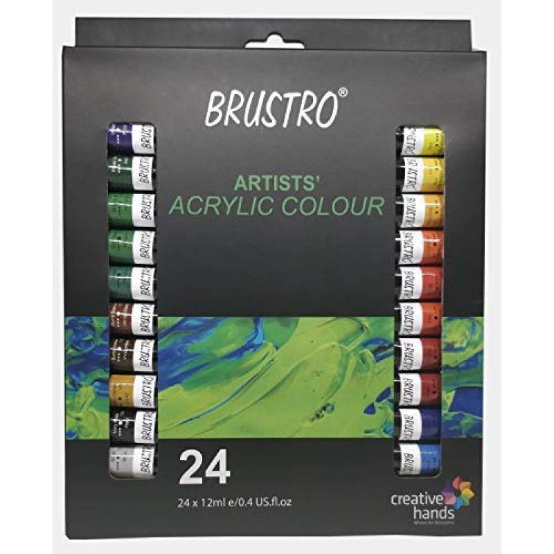 BRUSTRO Artists’ Acrylic Colour Set of 24 Colours X 12ML Tubes