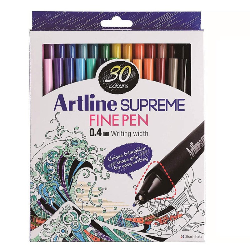 Artline 'Supreme Fine Pen' Fineliner Pens 0.4mm - Pack 30