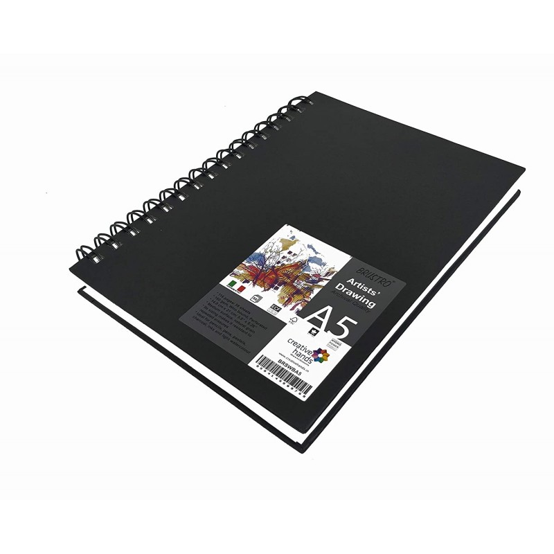 Brustro Artists' Sketch Book Wiro Bound A5-160 GSM, 116 Pages (Acid Free)
