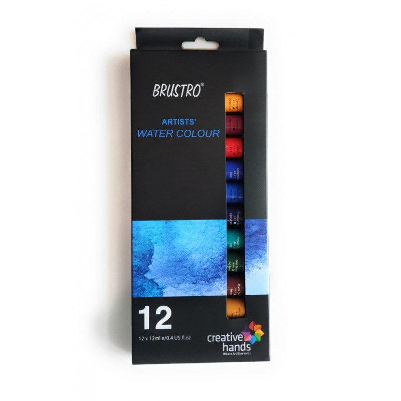 BRUSTRO Artists’ Acrylic Colour Set of 12 Colours X 12ML Tubes