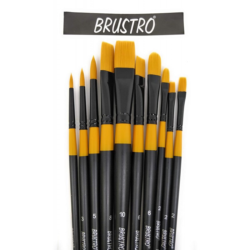 Brustro Artists Gold TAKLON Set of 10 Brushes 